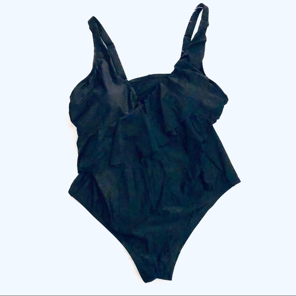 KONA SOL RUFFLE SWIMSUIT.SIZE 20W.COLOR BLACK - Picture 3 of 6